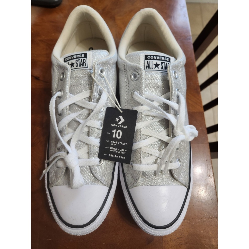 Converse CTAS Street Slip Grey Silver Glitter NWT Women 12 Men 10 A17966F
